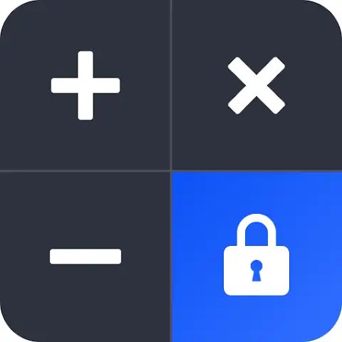 أيقونة تطبيق HandU متعلق ب طريقة إخفاء التطبيقات في ريدمي عباره عن آله حاسبه باللون الاسود والازرق.